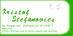 kristof stefanovics business card